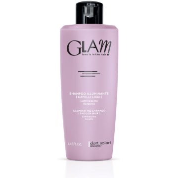   dott.solari Fényesíő, keratinos sampon egyenes hajhoz - Illuminating shampoo smooth hair #GLAM 250 ml 
